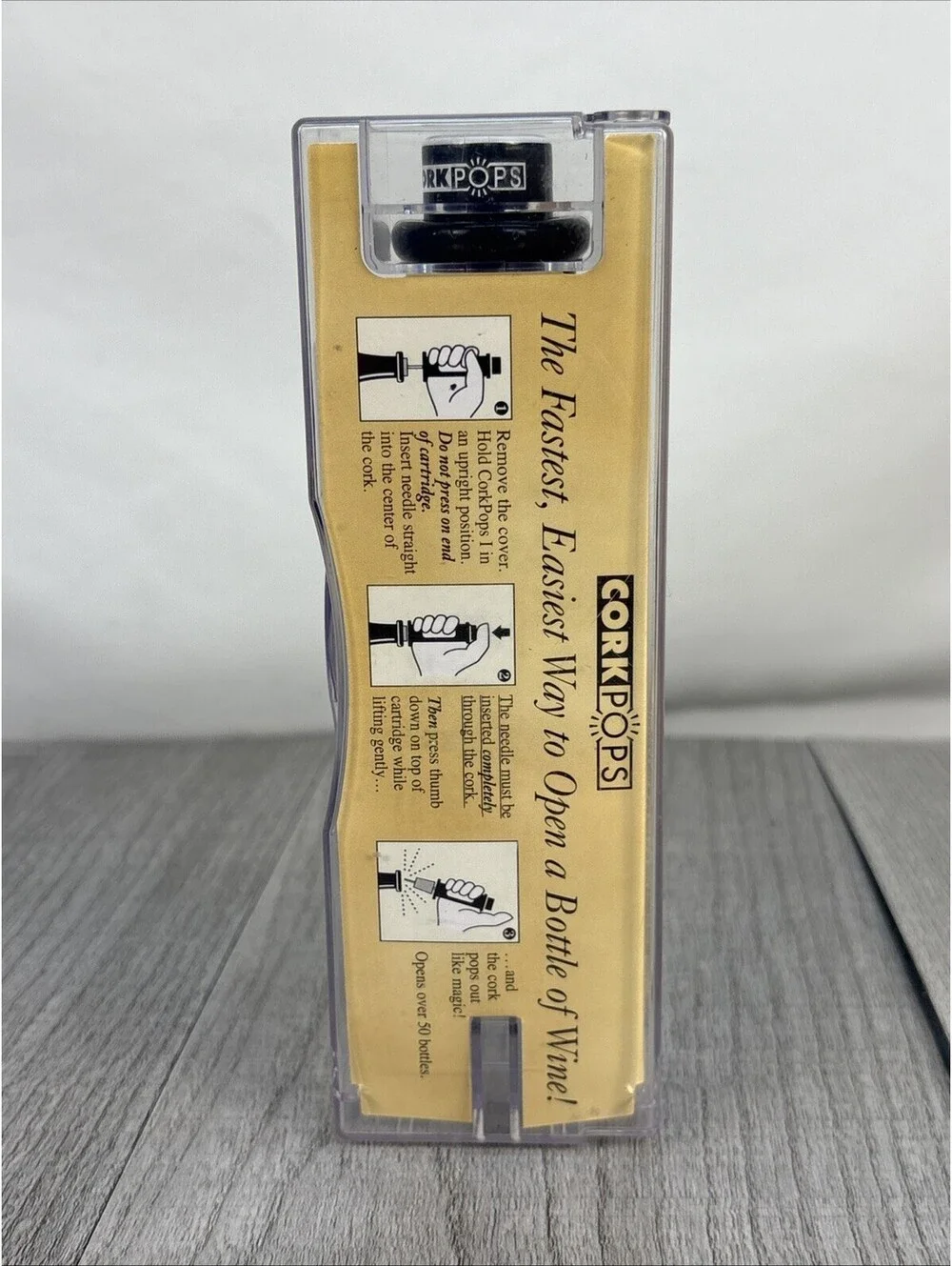 Cork Pops 12237 Black Cork Pop Original Wine Bottle Opener New